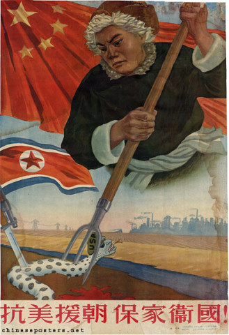 S7gril's tweet photo. Yes, those who learned real history knew. The CCP fabricated history & indoctrinates generations of Chinese to hate America! When 80-90% of the Chinese were still illiterate in the 1950s, the CCP used posters to spread false information: "American oppressors are demons and nemesis of the Chinese people."   Today, the CCP has TikTok, WeChat, big tech, and Western media to help them spread their lies globally. #decoupletheccp #TAKEDOWNTHECCP 
CCP ≠ Chinese People; CCP ≠ China

Poster 1 (1951): Oppose America; Support Korea to protect home and nation! 
Poster 2 (1950): Annihilate the American aggressors. Poster 3: The Chinese people will never tolerate foreign aggression, nor will they sit idly by while imperialism invades its neighbours. 
Poster 4 (1951): Enmity must be declared, injustice redressed, and the blood debt must be repaid with blood!