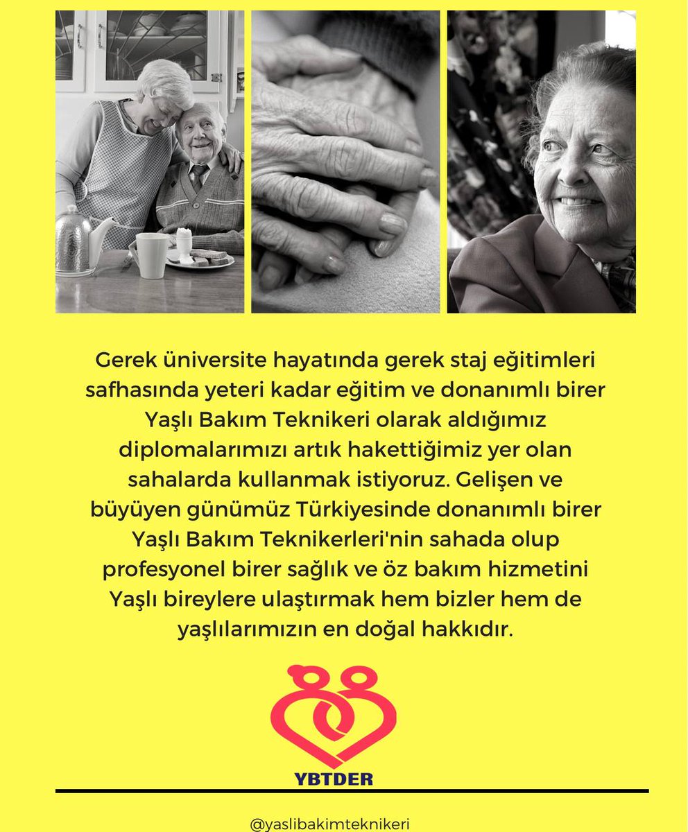 <a href="/Arifcmgz/">Arif CAMGÖZ</a> YASLİ BAKİM TEKNİKERLERİ İstihdamı arttirilmasi önem arz etmektedir
#MemişoğluYaşlıBakıma15Bin
<a href="/drmemisoglu/">Prof. Dr. Kemal Memişoğlu</a> 
<a href="/suayipbirinci/">Doç. Dr. Şuayıp Birinci</a>