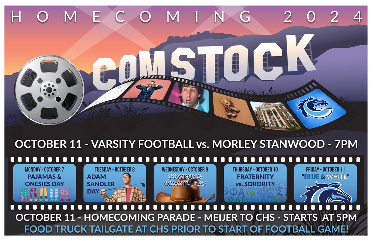 ComstockPS's tweet photo. Comstock High School will celebrate Homecoming next week, culminating with a Homecoming parade at 5 p.m. (down North 26th Street from Meijer to CHS), and a food truck tailgate prior to the varsity football game at 7 p.m.

Details at https://t.co/Z2ZEw7OGDm https://t.co/SslRQ6VRTo