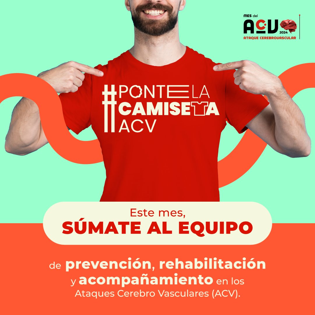 Octubre comienza con la conmemoración del Mes del Ataque Cerebrovascular, tomemos conciencia sobre esta patología. Sumemos fuerzas para visibilizar el ACV. Protejámonos, informémonos y prevengamos, este mes y todo el año, ¡seamos un equipo!
#PonteLaCamisetaACV #MesDelACV