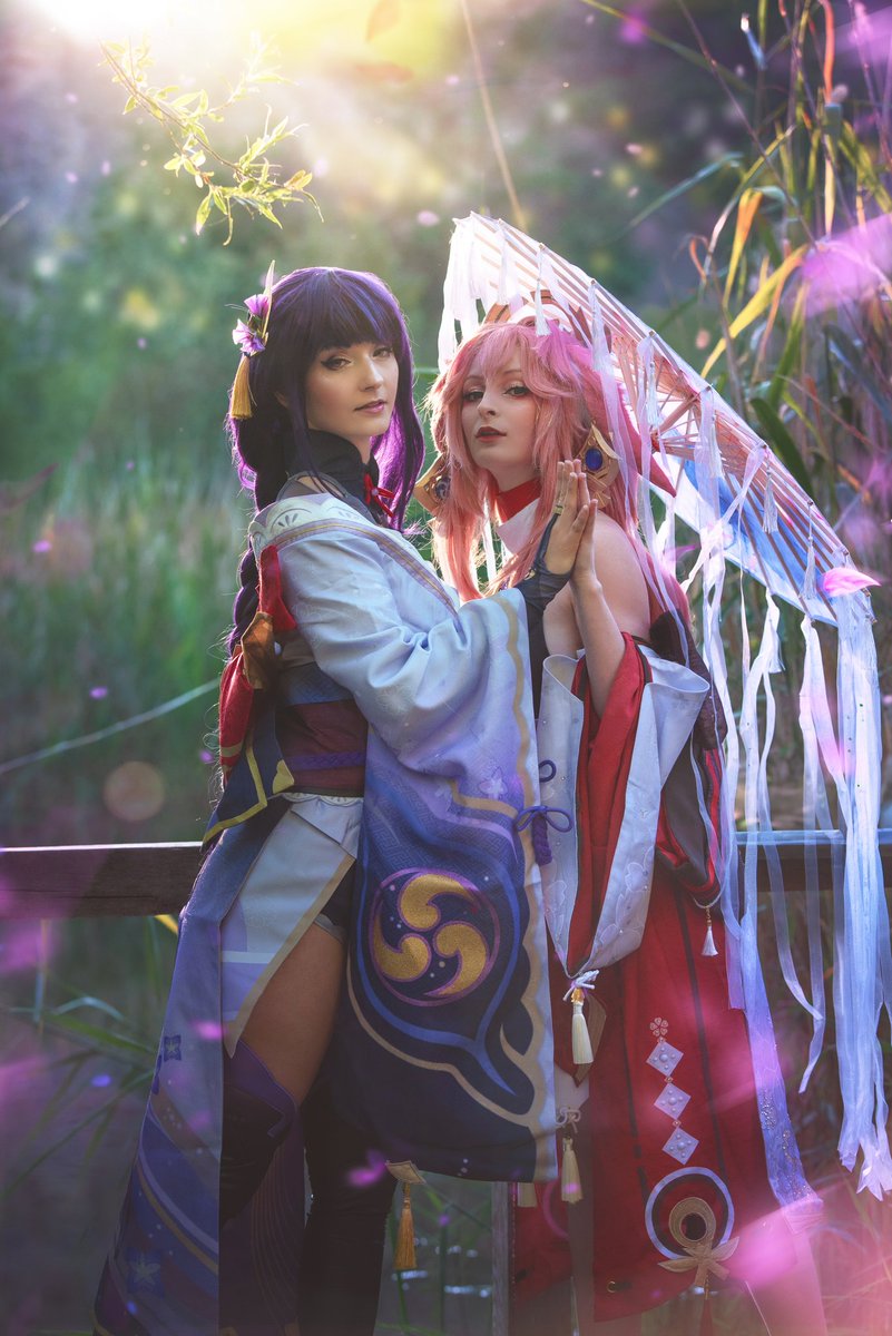 LenaCosplay's tweet photo. #RaidenShogun x #yaemiko #cosplayers 🌸 costumes from @dokidokicostume https://t.co/FJ4KJ6XaUK