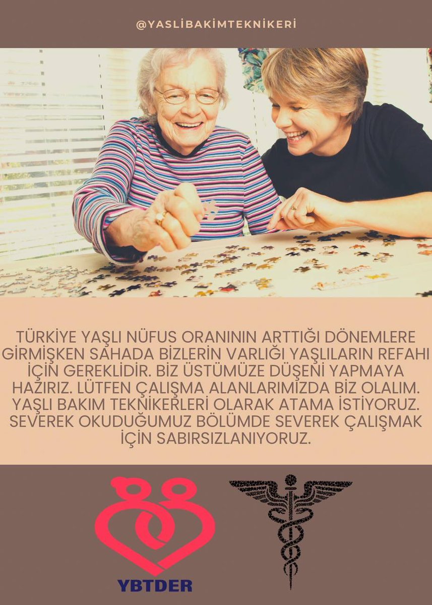 <a href="/can1karaoglan/">Veli Can Karaoğlan</a> <a href="/drmemisoglu/">Prof. Dr. Kemal Memişoğlu</a> Yaşlı bakım teknikerleri olarak, yaşlılara değerli bir destek sunarak onların hayatlarına dokunuyoruz. Bu meslek, insanlığa hizmet etmenin güzelliğini yansıtıyor. Bu  konuda yaşlı bakım teknikeri istihdamı talebin karşılanması istiyoruz.

#MemişoğluYaşlıBakıma15Bin
<a href="/drmemisoglu/">Prof. Dr. Kemal Memişoğlu</a>