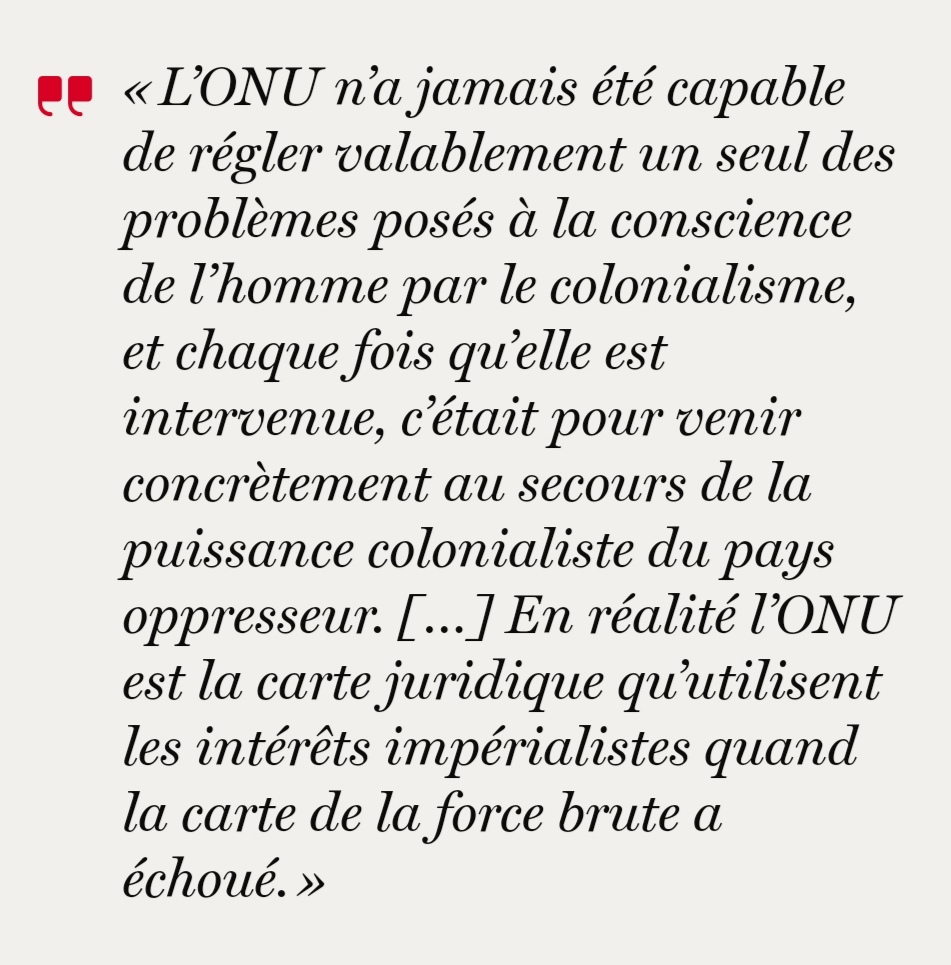 L'ONU c'est Frantz Fanon qui en parle le mieux