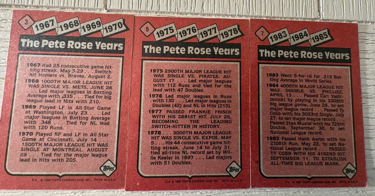My Pete Rose aka Charlie Hustle baseball cards. Such fond memories as a kid watching him. RIP Pete Rose.
