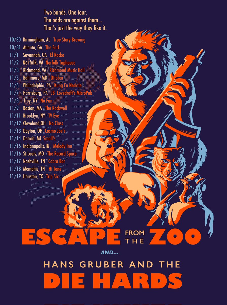 Because we hate being home, here's another tour!!!

We're supporting the absolutely amazing Escape from the Zoo on this mostly East Coast run!!!