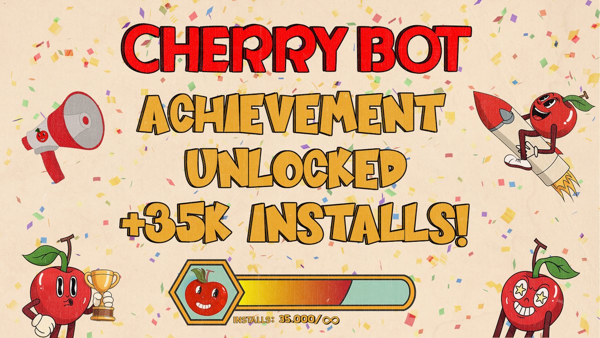 cherrytgbot's tweet photo. 🍒 #Cherry Bot has officially surpassed 35,000+ installs!

Both Cherry Game and Cherry Bot are hitting new highs in engagement, views, and growth! 💥 With users actively completing tasks and boosting their projects, Cherry has become an essential tool for crypto communities worldwide.

Cherry's community strength is unstoppable—thank you for being part of this journey! Stay tuned for even more exciting updates as we continue to reach new heights together! 🌐