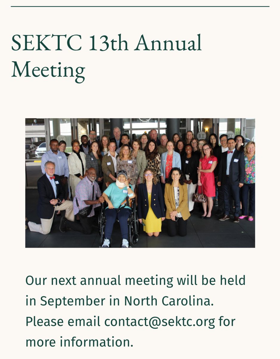 🌟 Excited to share that I’ll be presenting this Friday at the SEKTC! I’m eager to discuss "Long-term outcomes among Latino/Hispanic kidney transplant recipients." Join me in this important conversation! #nephtwitter #KidneyHealth 

Virtual link: 
zoom.us/j/97310070112