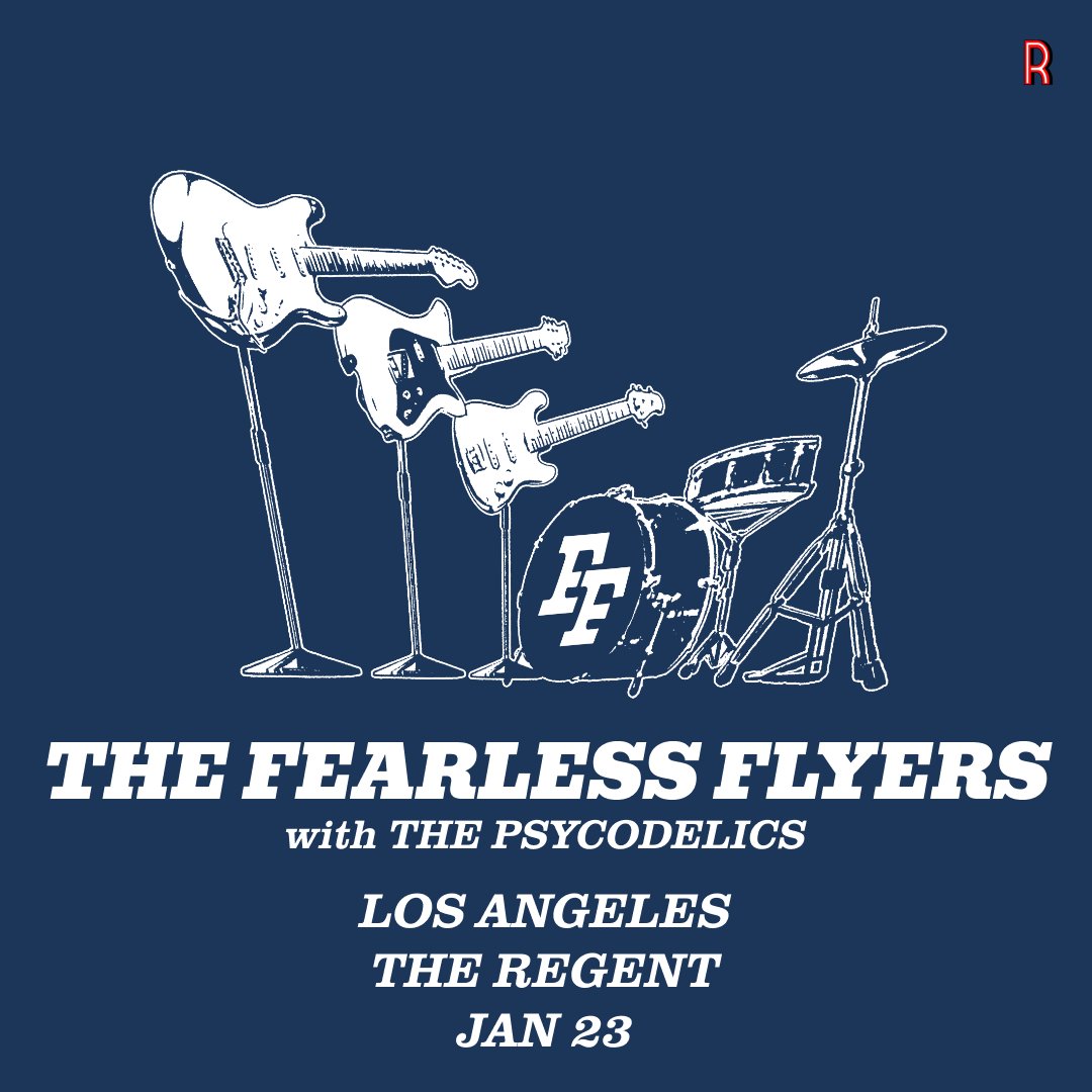 The Fearless Flyers, an instrumental jazz-funk powerhouse featuring members from Vulfpeck, are hitting the stage with The Psycodelics on Thursday, January 23rd  🎶🔥

Pre-sale begins Wednesday, Oct 2nd at 10 AM
On-sale on Friday, Oct 4th at 10 AM

regentdtla.com