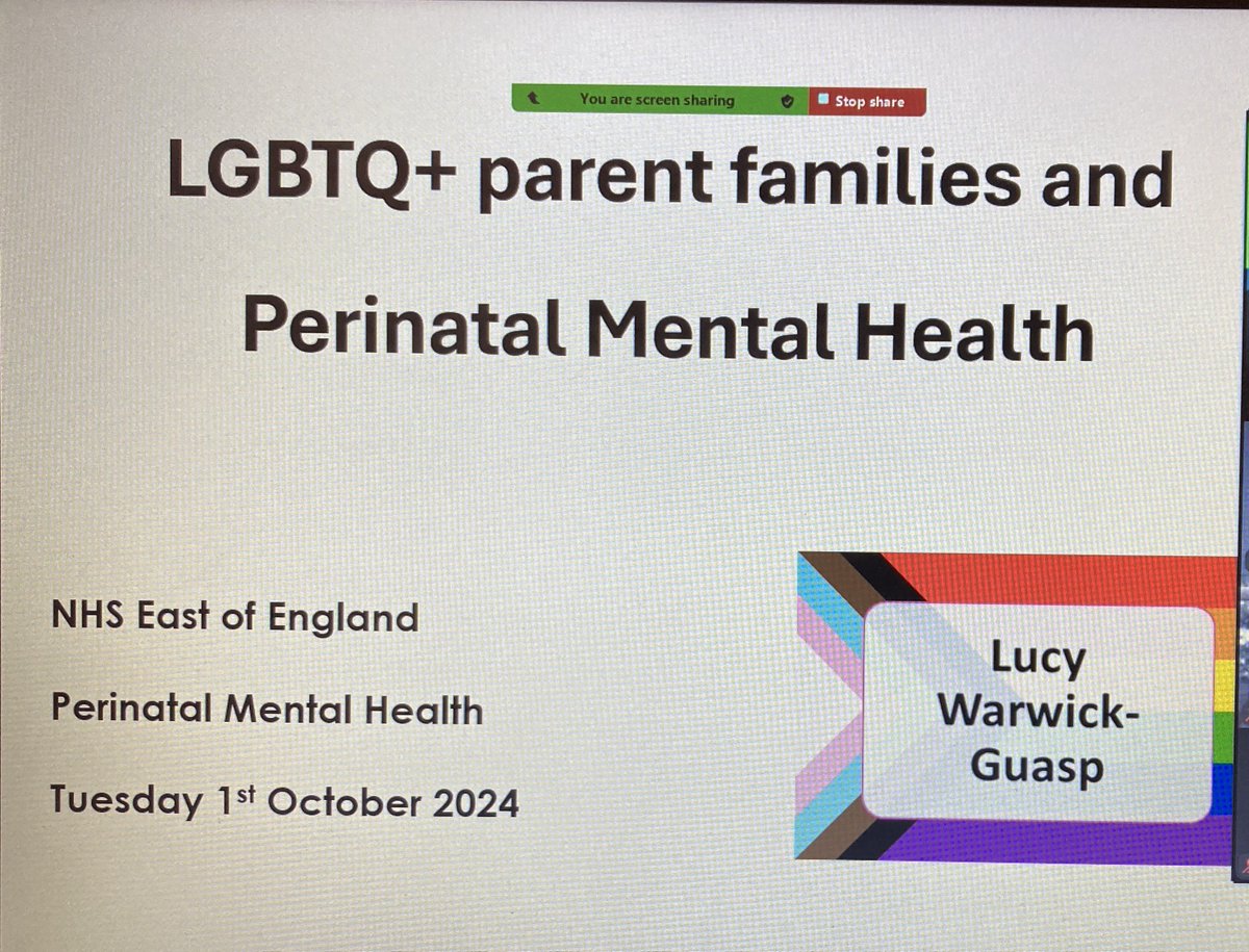 Thank you to <a href="/NHSEastEngland/">NHS East of England</a> for inviting me to deliver #LGBTQ+ parents and #PNMH training to a range of professionals across the E of England.  A fabulous day culminating in ideas to ensure their services are more accessible to #LGBTQ parents 🏳️‍🌈🏳️‍⚧️