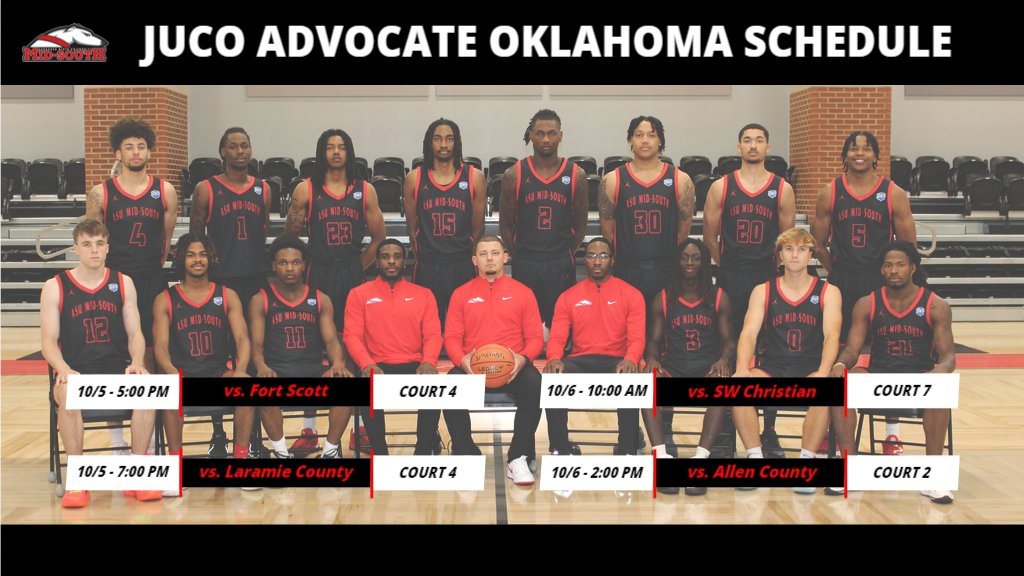 🚨4 year coaches🚨

Come check us out this weekend in Oklahoma! 

Saturday, October 5:
5:00 vs Fort Scott- Court 4
7:00 vs Laramie County- Court 4

Sunday, October 6:
10:00 vs Southwestern Christian- Court 7
2:00 vs Allen County- Court 2