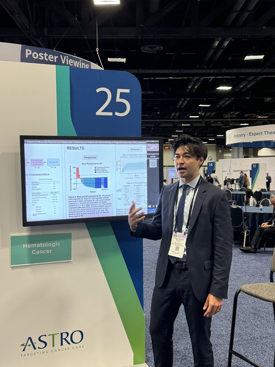 Gustav Cederquist presenting impressive results of RT for secondary CNS lymphoma <a href="/brandon_imber/">Brandon Imber</a> <a href="/MSK_RadOnc/">Memorial Sloan Kettering Radiation Oncology</a>