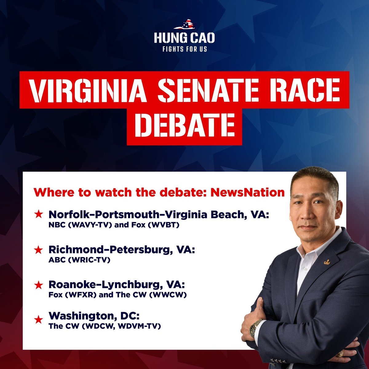 Tomorrow night, Virginians have an opportunity to hear from myself and <a href="/timkaine/">Tim Kaine</a> on the debate stage at Norfolk State University. You don't want to miss it!