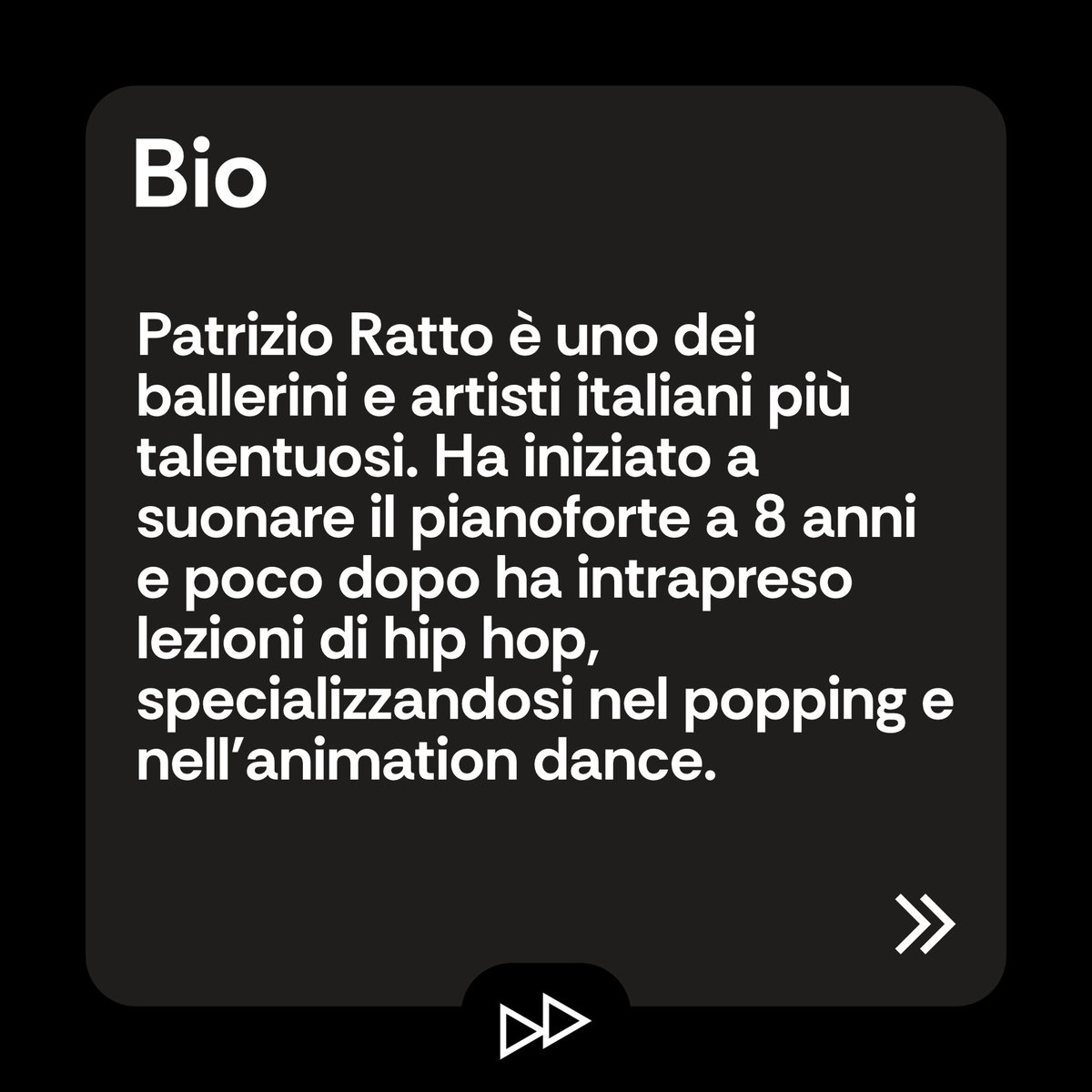 Digidancestudio's tweet photo. 💥DIGIDANCE COACH💥

Siamo entusiasti di presentarvi l’incredibile PATRIZIO RATTO! ⚡️ 
Con la sua creatività esplosiva, tecnica straordinaria e carisma coinvolgente, è pronto a trasportarvi nel suo universo unico. Siete pronti a ballare e lasciarvi ispirare da lui? https://t.co/vja6zo9mZb