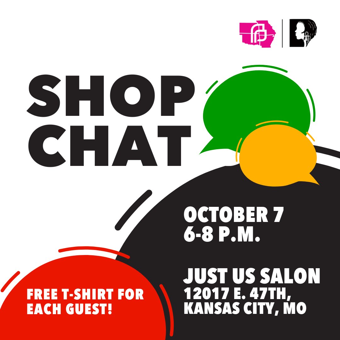 Join us on October 7, 6-8 PM CT at Just Us Salon for an evening of food, connection, and vital conversation about voting YES on Amendment 3 to secure reproductive freedom in Missouri! 🌟 Each guest gets a FREE t-shirt! bit.ly/shop-chat1