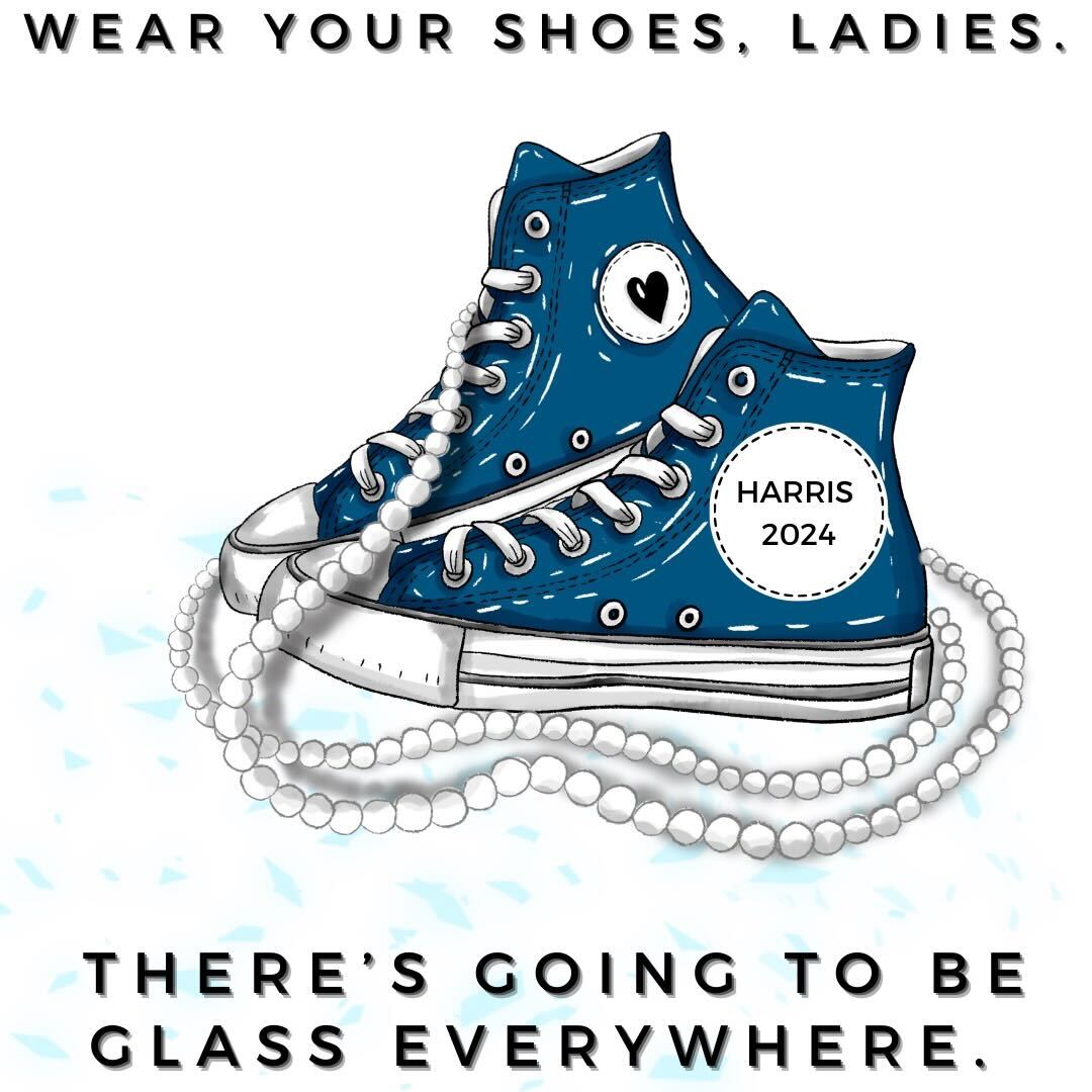 DemocratRolodex's tweet image. 💥 Shatter that glass ceiling with @KamalaHarris 2024! It’s time to make history—get your shoes ready, ladies! 🖤 #Harris2024 #WearYourShoes #BreakTheCeiling