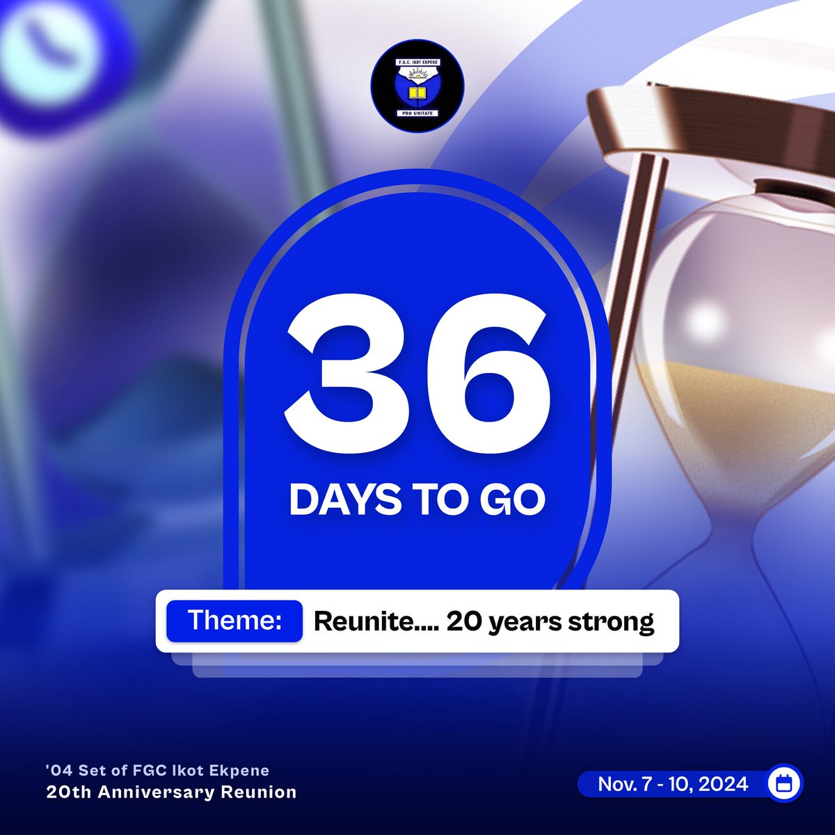 fgcik04set's tweet image. The countdown continues

36 days closer to the reunion of the decade

#FGCIkotEkpene04 
#20threunion 
#36daystogo