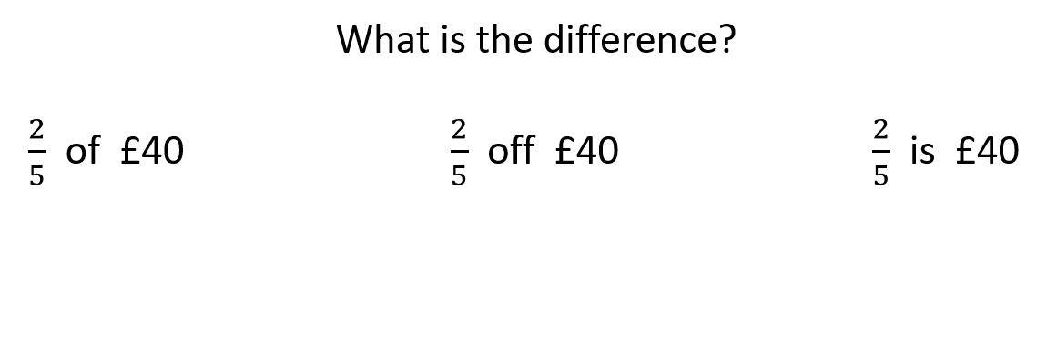 Scott_Math83's tweet image. Working with fractions today and thinking about wording/literacy within questions. The smallest changes can cause so much difficulty #mathschat #mathsresources