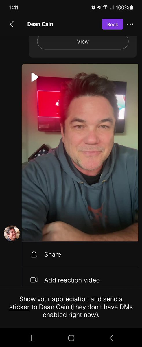 BookwyrmCrystal's tweet photo. Ordered a Cameo yesterday... Told my boyfriend this morning and he said, "Please tell me it wasn't Superman. " 😂😂 He knows me too well.  @RealDeanCain https://t.co/KVil8ka6Q9