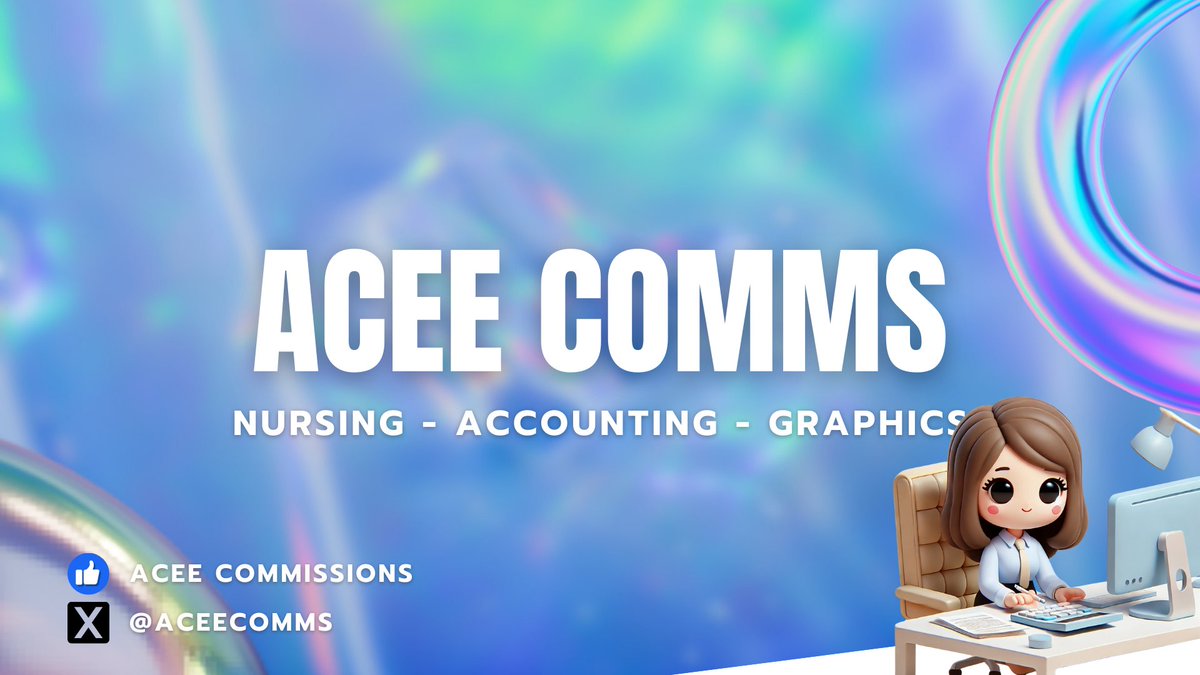 AceeComms's tweet photo. ‼️𝗢𝗣𝗘𝗡 | 𝗔𝗖𝗔𝗗𝗘𝗠𝗜𝗖 𝗖𝗢𝗠𝗠𝗜𝗦𝗦𝗜𝗢𝗡‼️

-Nursing related tasks
-Accounting related tasks
-Graphic design tasks

Lf Client lf commissioner xcomms https://t.co/VoakcZBcpA