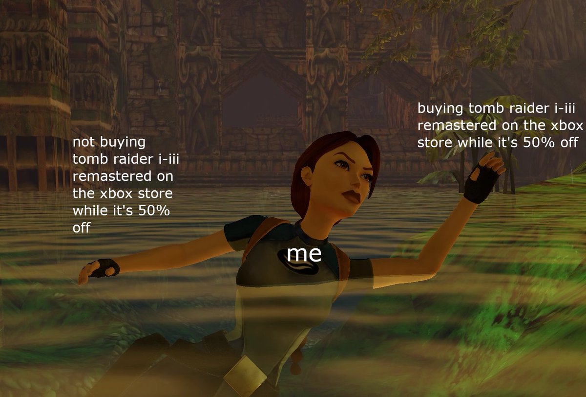 AspyrMedia's tweet photo. there are the hard choices, and then the not-so-hard choices... get Tomb Raider I-III Remastered for 50% off with Game Pass on the Xbox store! #tombsday β°οΈ
https://t.co/hphbPXChHI https://t.co/ltifcbaMeE