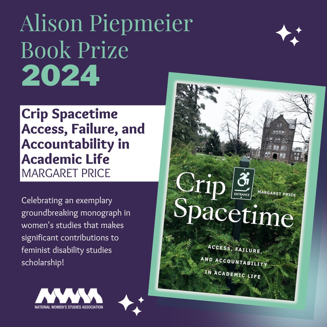 nwsa's tweet photo. Please join us in celebrating the recipients of our Gloria E. Anzaldúa Book Prize and Honorable Mention, the Sara A. Whaley Book Prize and Honorable Mention, the Alison Piepmeier Book Prize, and the NWSA x University of Illinois Press First Book Prize. https://t.co/l5XSiyR8gy