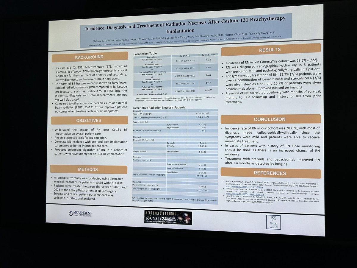 Kimberly Bojanowski Hoang (@kimberlybhoang) on Twitter photo Check out <a href="/e8k9r/">Edward Robinson 🇮🇹🇺🇸</a> from Morehouse SOM <a href="/CTOREgroup/">CTORE (CNS Tumor Outcomes Registry at Emory)</a> poster on radiation necrosis and brachytherapy for brain tumors in the <a href="/CNS_Update/">CNS</a> Experience Lounge! <a href="/EmoryNeurosurg/">Emory Neurosurgery</a> #cns2024🙌🙌 Check out <a href="/e8k9r/">Edward Robinson 🇮🇹🇺🇸</a> from Morehouse SOM <a href="/CTOREgroup/">CTORE (CNS Tumor Outcomes Registry at Emory)</a> poster on radiation necrosis and brachytherapy for brain tumors in the <a href="/CNS_Update/">CNS</a> Experience Lounge! <a href="/EmoryNeurosurg/">Emory Neurosurgery</a> #cns2024🙌🙌