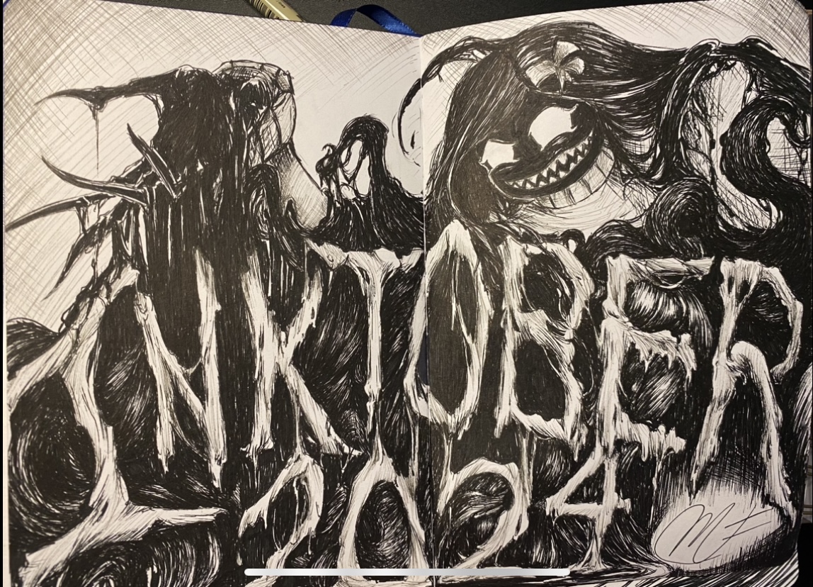 Aquinah2's tweet photo. Title page for Inktober 2024!
I'll be doing 31 different myths, cryptids and folklore creatures for every day of this month.
#inktober2024 #Inktober #art #drawing https://t.co/0b0yoUTYet