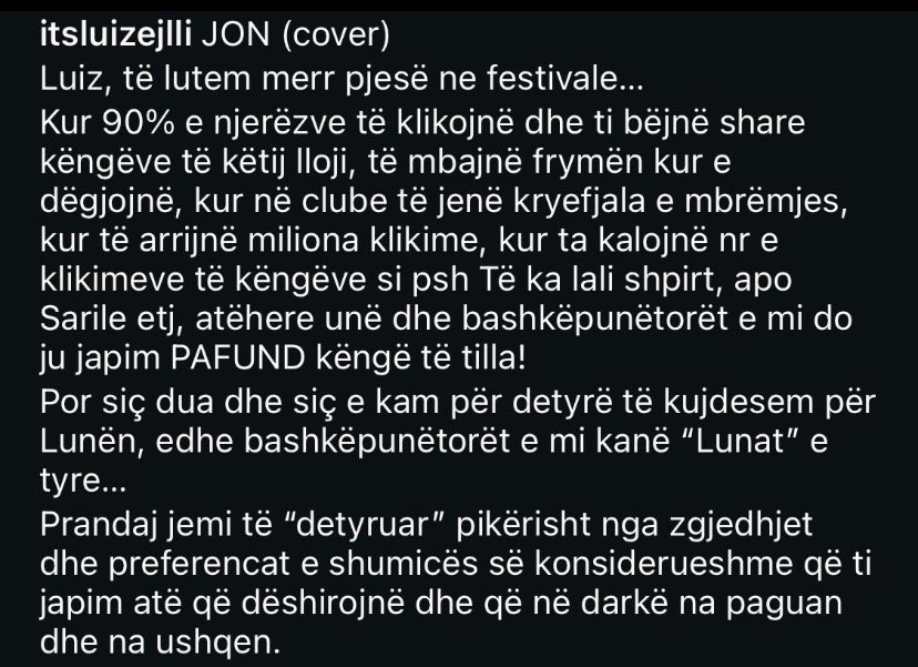 his most powerful weapon is his voice — which makes him more special dhe e dallon nga te tjere.His ability to capture feelings and transform them into music is a gift that makes feel blessed. Kush mendo me maturi  e kupto mes rreshtave mesazhin e tij.🤍#ejllat