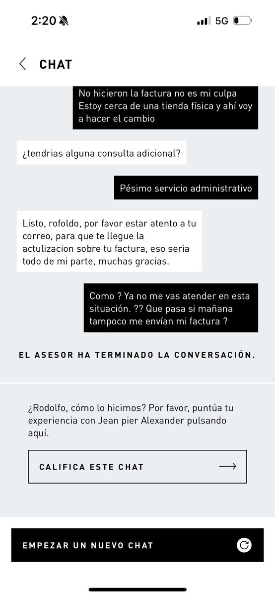 rodogzz1's tweet photo. @adidasMX pésimo servicio en chat, necesito apoyo y no me ayudan, tuvieron un error al no generar mi factura de compra! Y ahora no puedo hacer cambio en tienda física. @Profeco @AtencionProfeco https://t.co/4pCAAWOjjO