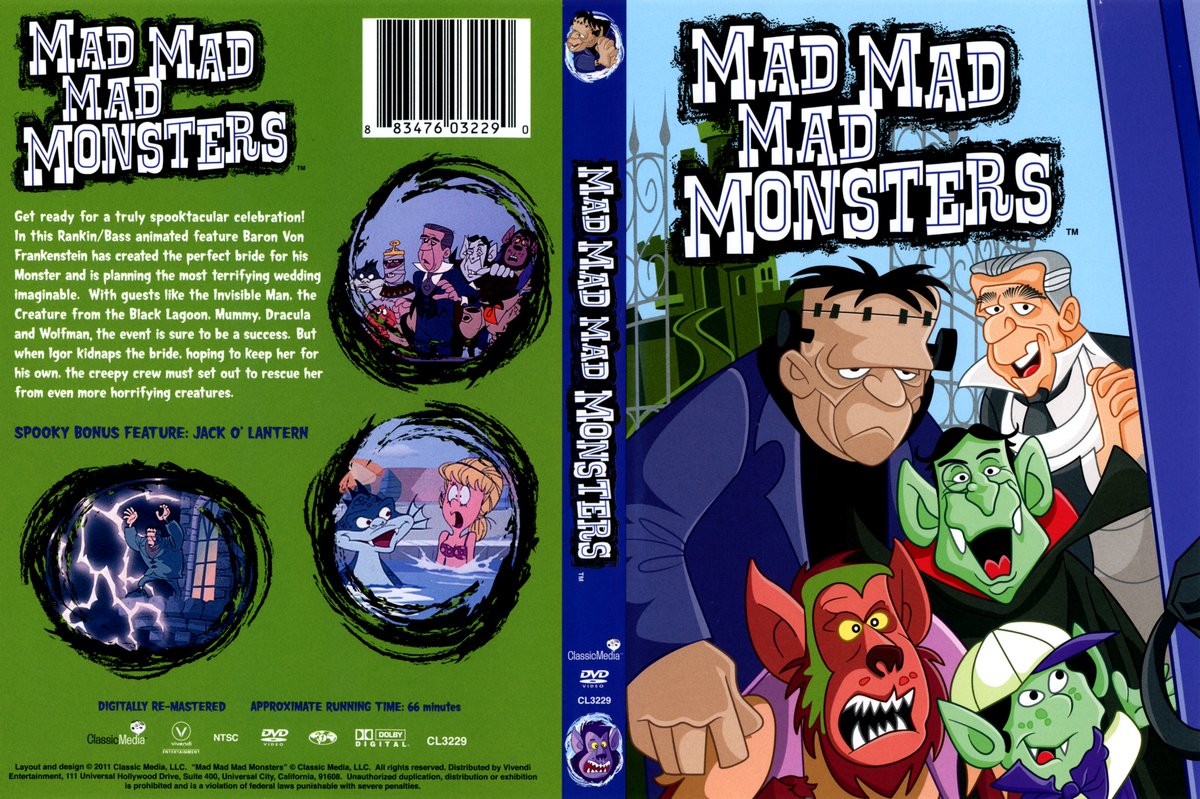 Classic Media DVD CL3229 / Mad Mad Mad Monsters / Jack O' Lantern (1972) /  Rankin/Bass Productions / Mushi Pro / UPC# 883476032290 / Uploaded the  complete retail DVD .ISO to the Internet Archive: https://t.co/cTsUtiRIaz