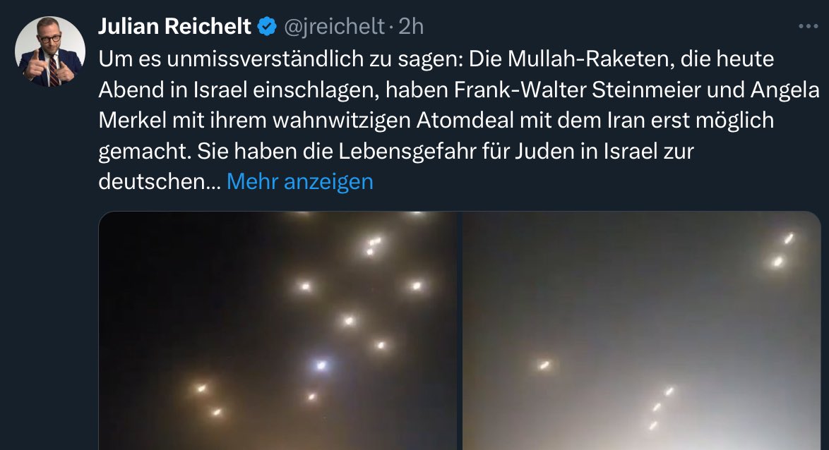 polenz_r's tweet photo. Eine groteske Verdrehung der Tatsachen 1.Den Atomdeal mit Iran haben 🇺🇸🇬🇧🇫🇷🇨🇳🇷🇺🇩🇪abgeschlossen und damit die Sicherheit von 🇮🇱erhöht. 2. Trump hat ihn gekündigt. Deshalb ist Iran heute näher an Atomwaffen denn je. 3. Iran fühlt sich stark, weil inzwischen mit 🇷🇺und 🇨🇳 verbündet. https://t.co/Z5gqegFHG7