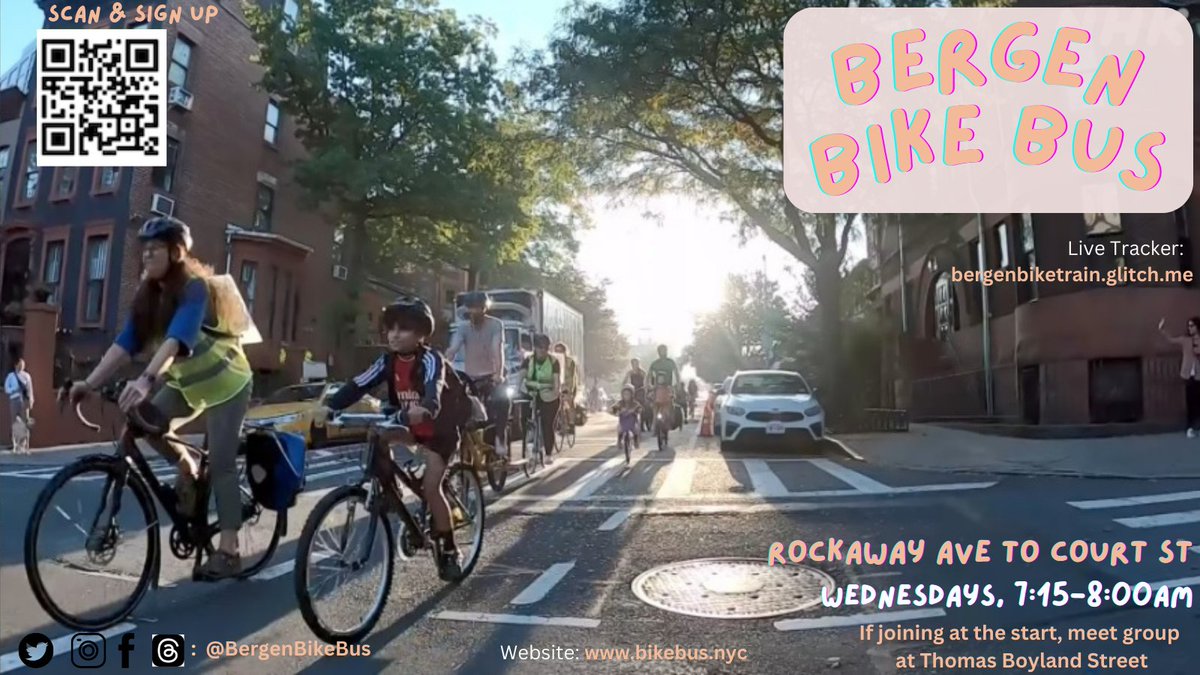 Hi y'all! October is here &amp; we're pumped for Biketober. The #WeekWithoutDriving challenge continues as we get ready for a great Wednesday morning #BikeBus ride to school. Join us at the start or along the way. Our tracker goes live at 7:15. 

See you in the AM  🍂✨🚲 Let's roll!