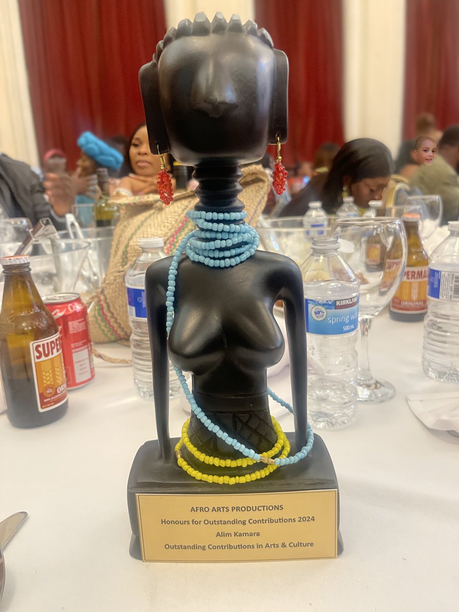 Awarded for Outstanding Contribution in ‘Arts and Culture’ by Afro Arts Production 🇸🇱 💪🏾. Much appreciated