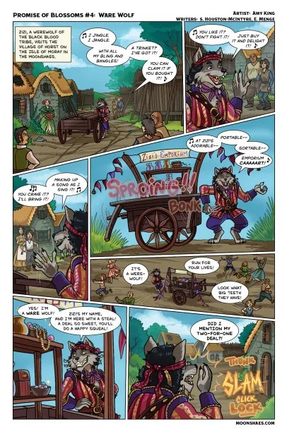 Our October VDDW brings vampires and goblins… but have you ever encountered a WARE- wolf?🐺 Another comic glimpse into the Moonshae Isles: A Promise of Blossoms. Catch ZiZi this month in POB 02 "Wild Iris"  baldman.link/VDDW-Tix
Artist: <a href="/sephiramy/">King 👑 Amy</a>