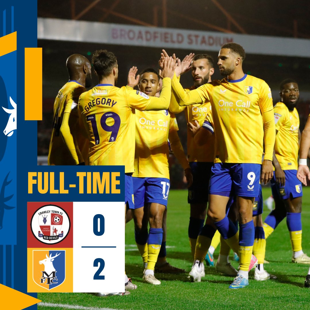 mansfieldtownfc's tweet photo. 🙌 FOUR LEAGUE WINS IN A ROW!

#Stags 🟡🔵 https://t.co/D37p6H44kg
