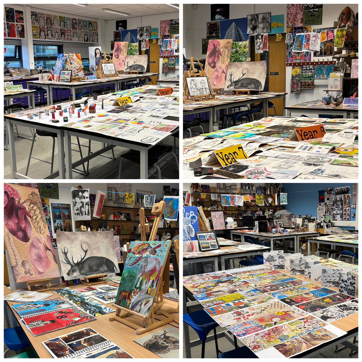 CLV_ART's tweet image. Such a positive atmosphere in the art rooms tonight at our Year 6 open evening. No sweets, no games and no gimmicks, just a celebration of high quality artwork by our brilliant students 🎨
