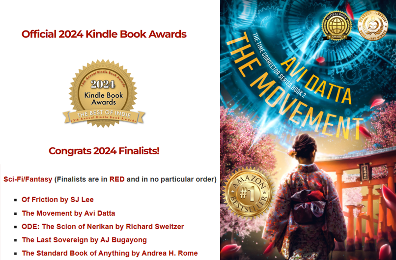 My second novel, #TheMovement amazon.com/dp/B0BNJNPP25 of the #TimeCorrectorSeries (amazon.com/dp/B09MR3WWNN) is a Finalist of Kindle's Reader's Choice Contest (thekindlebookreview.net/2024-book-awar…)
#scifibooks #WritingCommmunity #kindlebook #timetravel