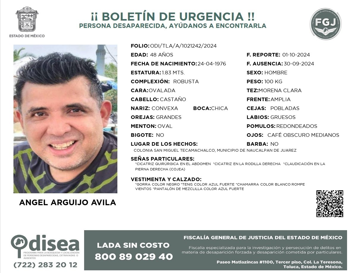 📍Tu apoyo es importante, ayúdanos a difundir, cualquier información para localizar a la siguiente persona comunícate al 📞800 890 2940 Alerta Amber EDOMEX y ☎️#FiscalíaEdoméx.