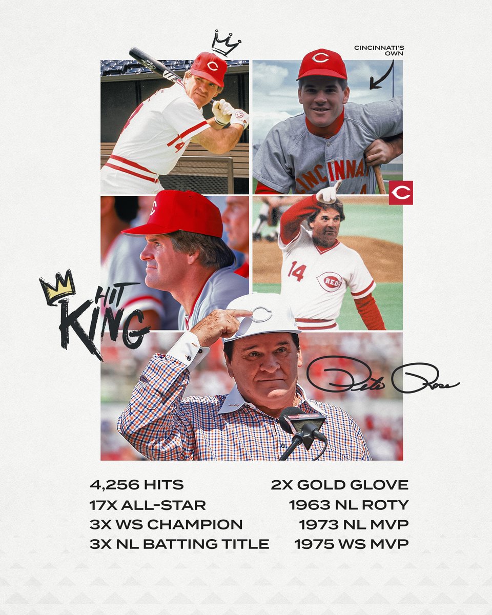 Reds's tweet photo. The legendary, Peter Edward Rose. https://t.co/gTfbbHC5G4