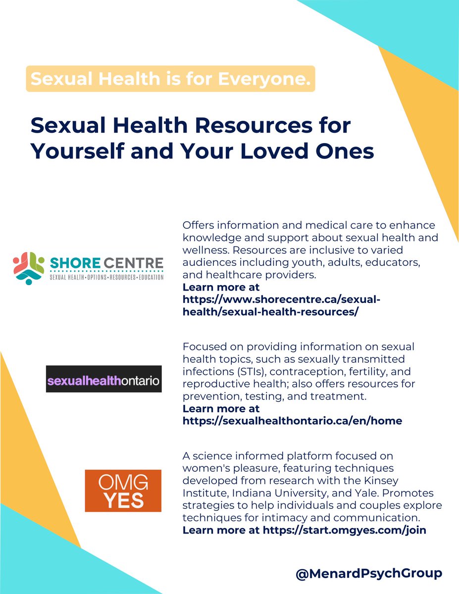 MenardPsych's tweet photo. September was Sexual Health Awareness Month; this month served as a way to increase knowledge and understanding about related topics.

To continue the conversation and play an active part in continued advocacy, we wanted to provide five sexual health resources! https://t.co/hS52n8KFix