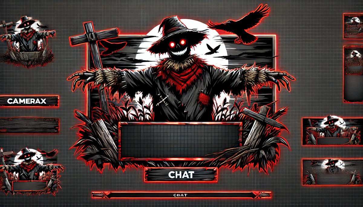 smitholivia2000's tweet photo. Just crafted this spooky scarecrow-themed streaming overlay! Perfect for the Halloween season π·π·. Whoβs ready for some frightful fun? #StreamerLife #ScarecrowVibes #OverlayDesign #HalloweenStream #twitchgaming #twitch #vtuber #supportbeam #StreamDesign #HorrorTheme https://t.co/TPC0YMoRy6