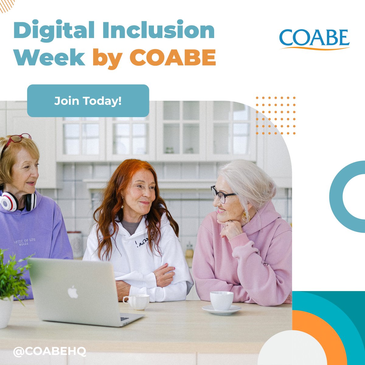 Next week is Digital Inclusion Week hosted by @coabehq.
"Everyone deserves the opportunity to use technology to live, learn, work, and thrive,"

To participate in workshops register here coabe.org/digital-inclus…
