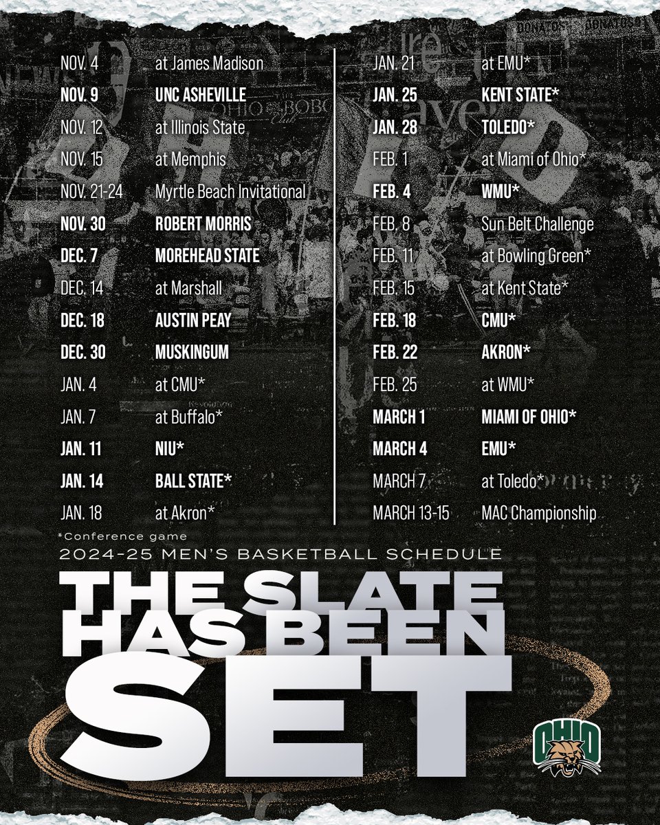 OhioMBasketball's tweet photo. The 2024-25 season is just around the corner and we want to see you in Convo this winter!

Season tickets: https://t.co/vKDWmwelp7

#OUohyeah https://t.co/fCeFWQLsWJ