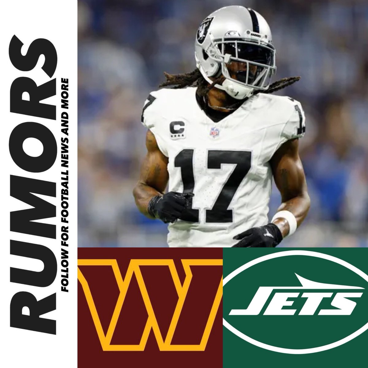 𝗥𝗨𝗠𝗢𝗥𝗦: The #Jets and #Commanders are two teams that will be “in” on #Raiders WR Davante Adams, per <a href="/uSTADIUM/">uSTADIUM</a>