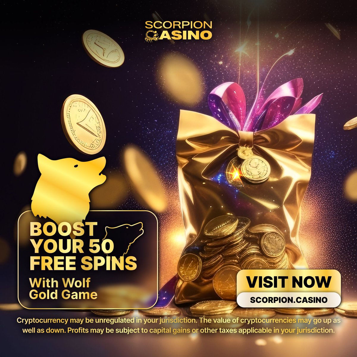 ScorpionCasino's tweet photo. Get 50 free spins with Wolf Gold game
Deposit now and claim 50 free spins to start your winning journey on the Wolf Gold game.
Join now 💸 https://t.co/g36GV9ARYN
#FreeSpins #WolfGold #CryptoCasino #BigWins https://t.co/04Epg5T5Hx