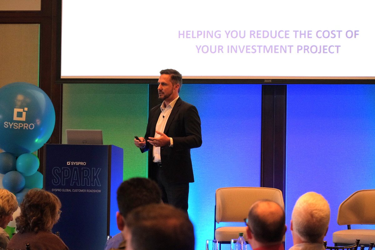 SYSPROAmericas's tweet image. 📈Next-level strategies unlocked: Marc Beauchamp delivers a captivating keynote at #SYSPROspark Toronto, offering expert guidance on the complex landscape of government support, helping #manufacturing businesses maximize success.