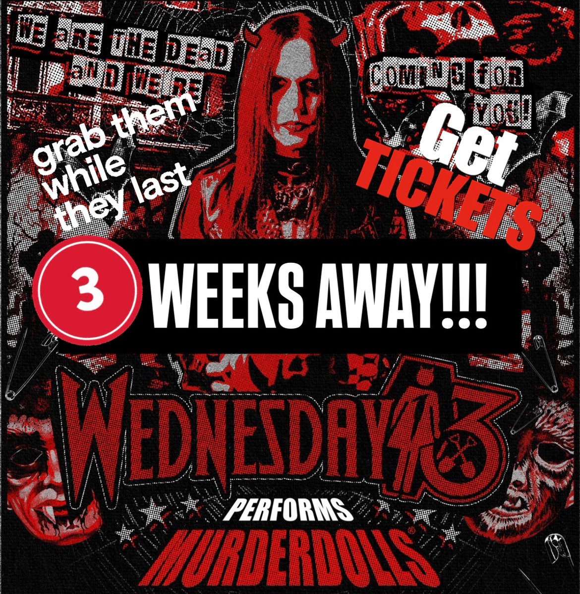Wednesday 13 (@officialwed13) on Twitter photo 🗣️3 weeks Away from our Tour in the UK & Europe Oct- Nov
With
<a href="/HCSSofficial/">Hardcore Superstar</a>
&
<a href="/SouthOfSalem1/">South Of Salem</a>
UK-Ireland- Belgium- Italy- Germany- Switzerland- Holland
Get Your Tix while they last.
Halloween Night Manchester, Bristol, Newcastle & Hard Rock Hell are SOLD OUT! 🗣️3 weeks Away from our Tour in the UK & Europe Oct- Nov
With
<a href="/HCSSofficial/">Hardcore Superstar</a>
&
<a href="/SouthOfSalem1/">South Of Salem</a>
UK-Ireland- Belgium- Italy- Germany- Switzerland- Holland
Get Your Tix while they last.
Halloween Night Manchester, Bristol, Newcastle & Hard Rock Hell are SOLD OUT!