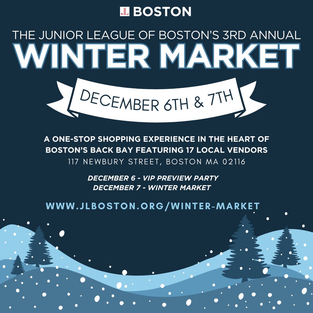 Get ready for a magical shopping experience! Join us on December 6-7 at JL Boston’s Winter Market and VIP Preview Party. With 17 incredible local vendors, you’ll find unique gifts for everyone on your list. Tickets can be accessed at jlboston.org/winter-market.