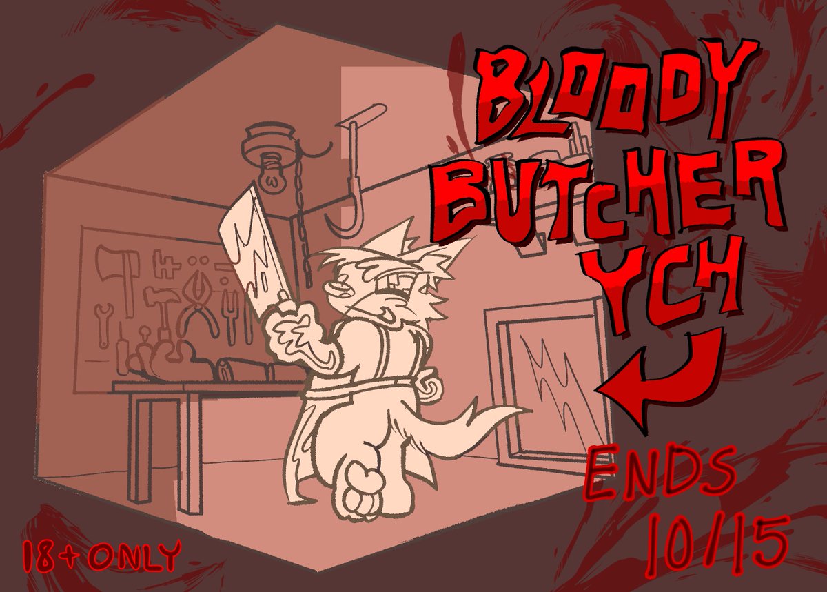 rhabydolpen's tweet photo. 🎃!!! Happy October !!! 🎃
🩸 This month, I have a bloody butcher ych raffle for Halloween! 

🩸One winner will randomly be chosen and receive a free rendered drawing based on the sketch below. any species!

To enter;  
➜ Follow me  
➜ Retweet this post https://t.co/fRxBuMl70r