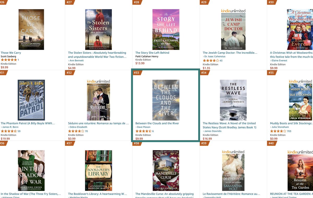 Thank you / merci Canada!
🇨🇦🇨🇦🇨🇦🇨🇦🇨🇦
#33 in Hot New Releases in 20th Century Historical Fiction
#Kindle #HistoricalFiction 

amazon.ca/Between-Clouds…